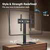 PERLESMITH Universal Swivel TV Stand for 32–70 inch TVs, Height Adjustable Table Top TV Stand Mount with Tilt, Tempered Glass Base, Holds up to 88 lbs, Max VESA 400x400mm, PSTVS26