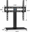 PERLESMITH Swivel Universal TV Stand/Base - Table Top TV Stand for 24-60 inch LCD LED TVs - Height Adjustable TV Mount Stand with Tempered Glass Base, VESA 400x400mm, Holds up to 88lbs PSTVS09