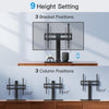 PERLESMITH Swivel Universal TV Stand/Base - Table Top TV Stand for 24-60 inch LCD LED TVs - Height Adjustable TV Mount Stand with Tempered Glass Base, VESA 400x400mm, Holds up to 88lbs PSTVS09