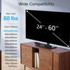 PERLESMITH Swivel Universal TV Stand/Base - Table Top TV Stand for 24-60 inch LCD LED TVs - Height Adjustable TV Mount Stand with Tempered Glass Base, VESA 400x400mm, Holds up to 88lbs PSTVS09
