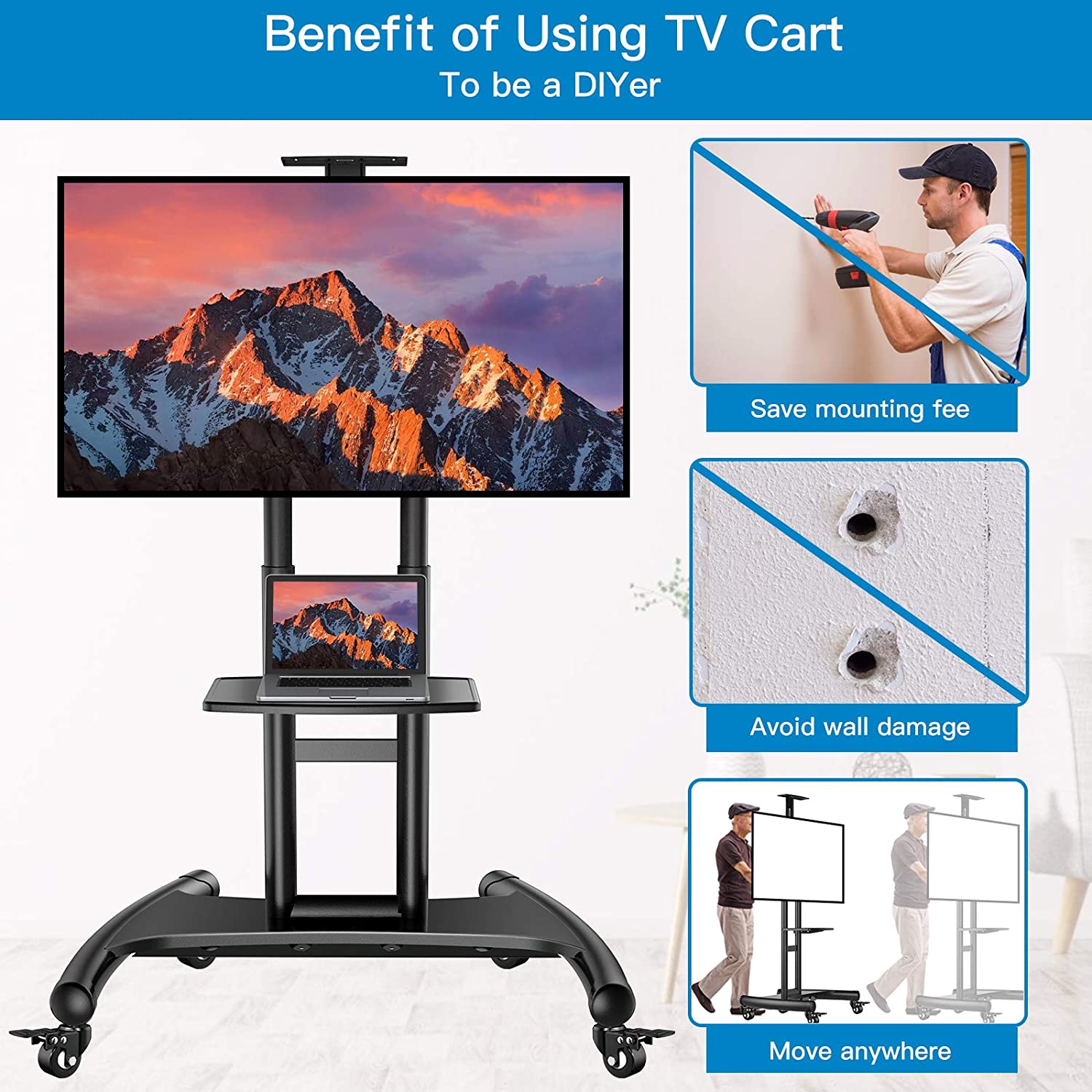 Heavy Duty TV Cart For 32