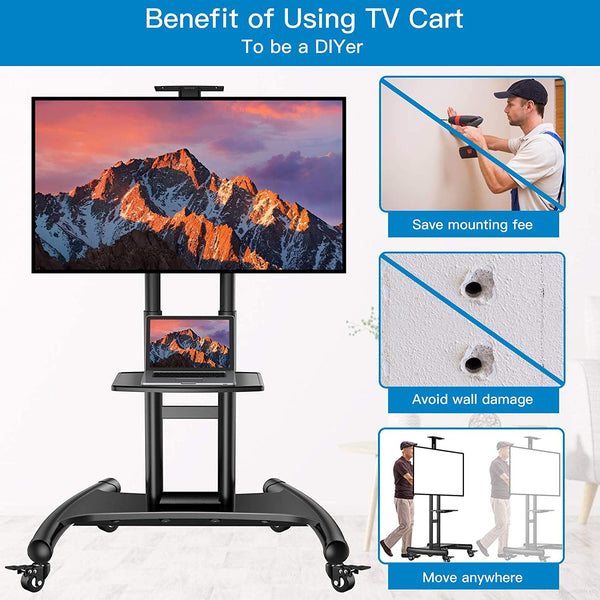 Heavy Duty TV Cart For 32" To 75" TVs