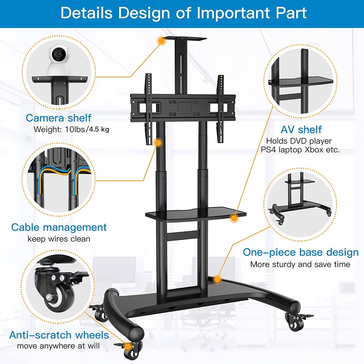 Heavy Duty TV Cart For 32