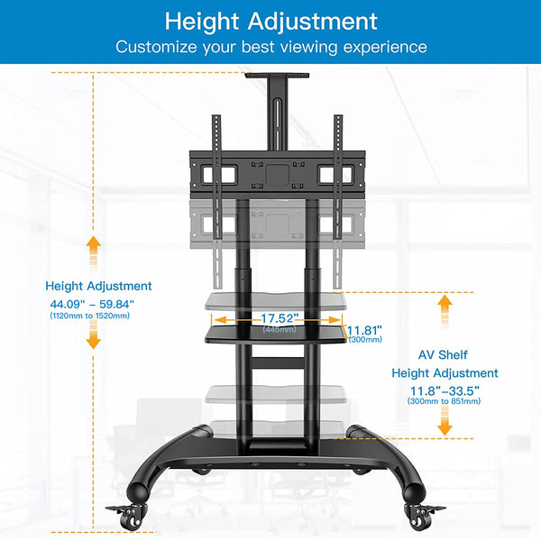 Heavy Duty TV Cart For 32" To 75" TVs