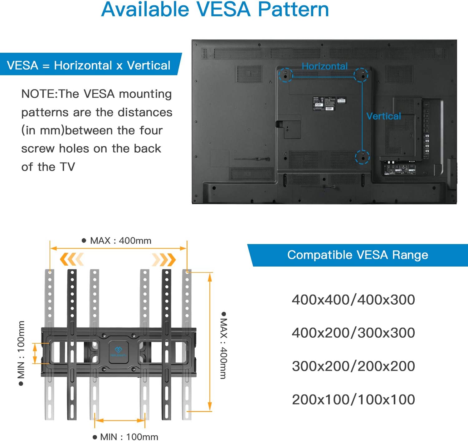 Full-Motion TV Wall Mount For 26