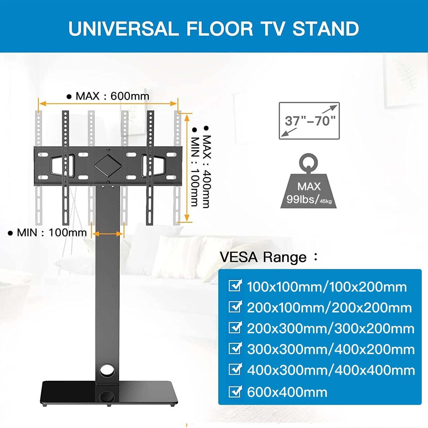 Floor TV Stand For 37