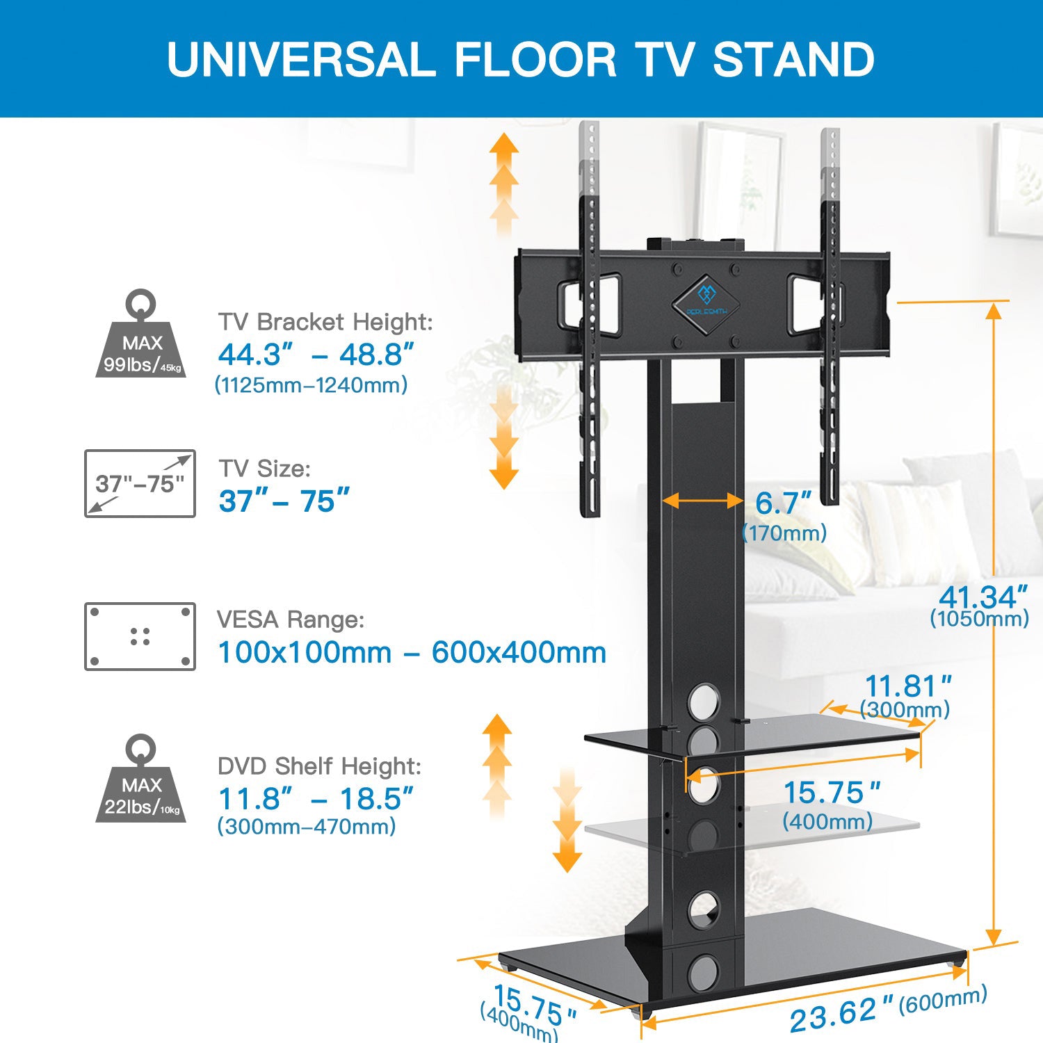 Floor TV Stand For 37