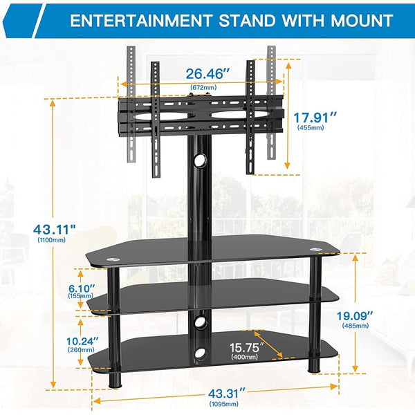 Floor TV Stand For 32" To 75" TVs