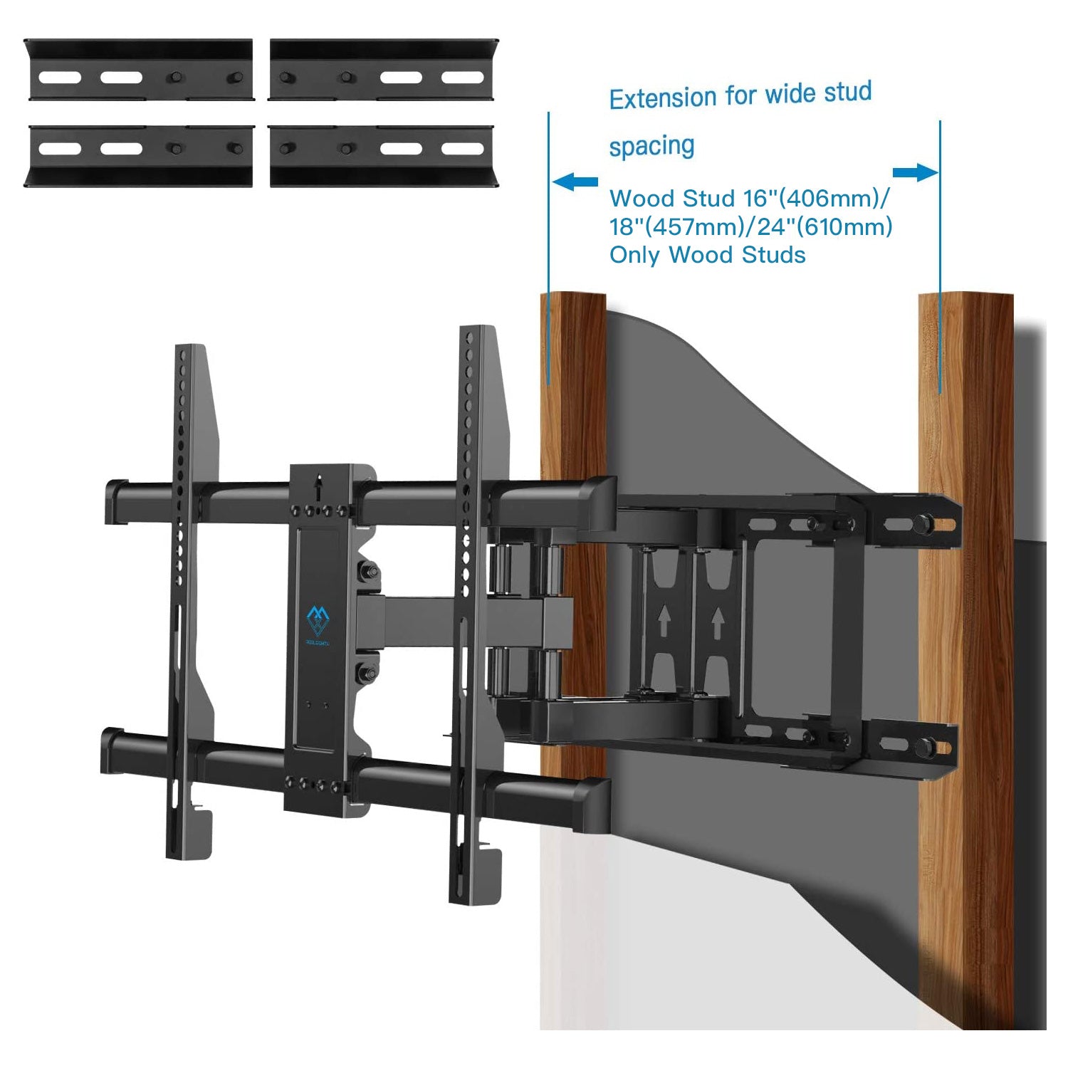 Full-Motion TV Wall Mount For 37