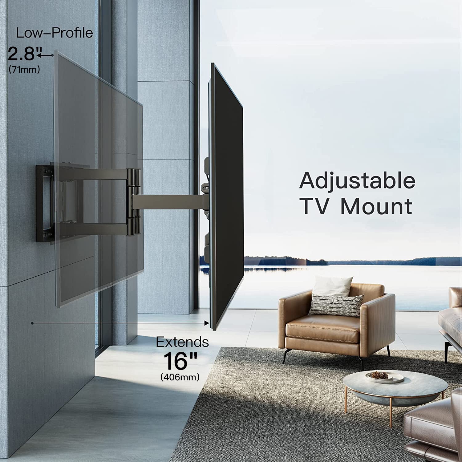 Full Motion TV Wall Mount For 37