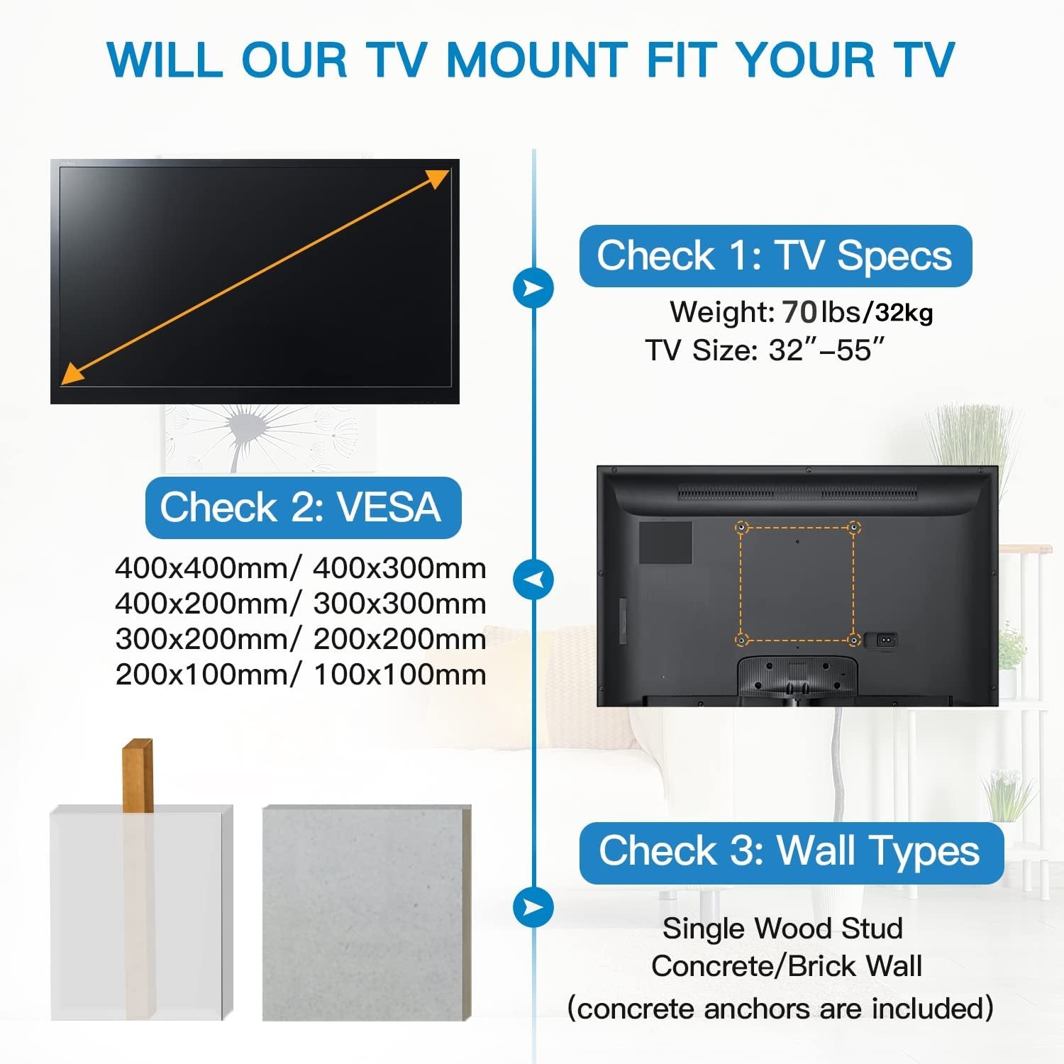 Full Motion TV Wall Mount For 32