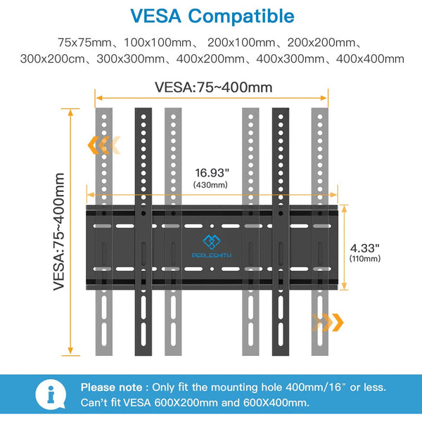 Fixed TV Wall Mount For 26" To 55" TVs