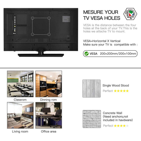 Full-Motion TV Wall Mount For 10" to 40" TVs