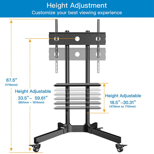 Heavy Duty TV Cart For 32" To 85" TVs