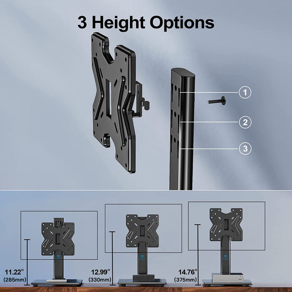 Swivel Tabletop TV Stand For 19" To 43" TVs