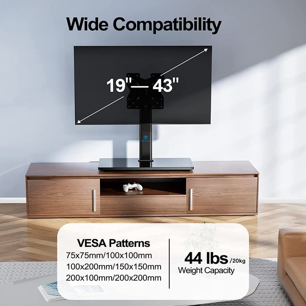 Swivel Tabletop TV Stand For 19" To 43" TVs