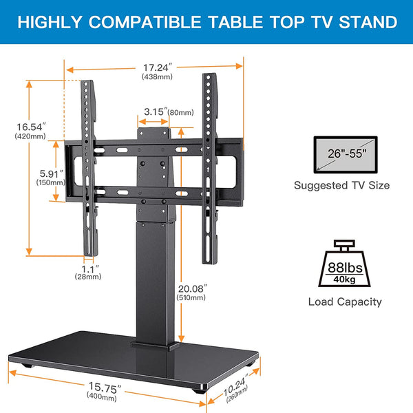 Swivel Tabletop TV Stand for 26" To 55" TVs