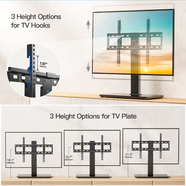 Swivel Tabletop TV Stand For 37" To 70" TVs