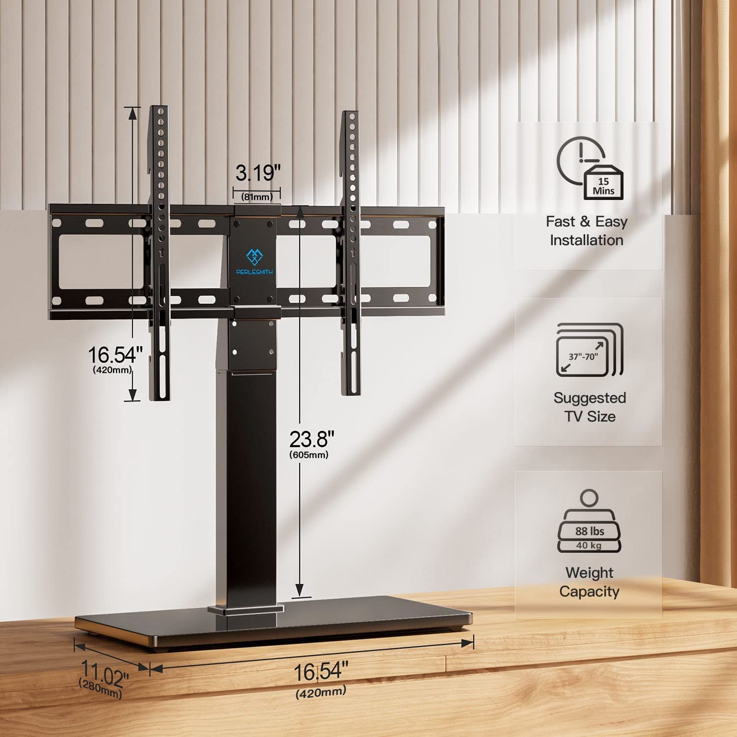 Swivel Tabletop TV Stand For 37